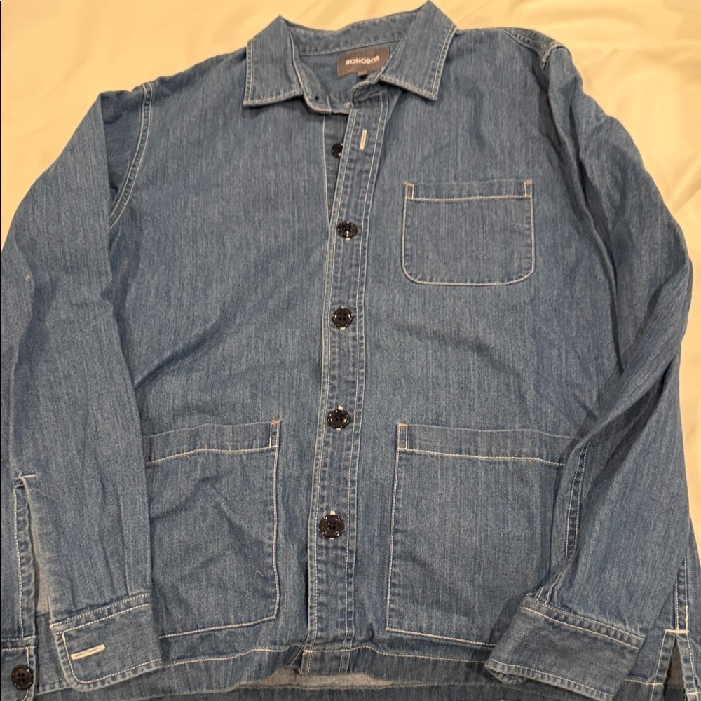 Bonobos Blue Denim Shirt Jacket